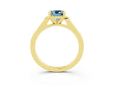 Yellow gold Cushion Cut Cut Channel Set Solitaire Engagement Ring with Four-Prong Setting_3