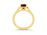 Yellow gold Cushion Cut Cut Channel Set Solitaire Engagement Ring with Four-Prong Setting_3