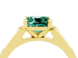 Yellow gold Cushion Cut Cut Channel Set Solitaire Engagement Ring with Four-Prong Setting_4