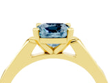 Yellow gold Cushion Cut Cut Channel Set Solitaire Engagement Ring with Four-Prong Setting_4
