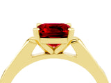 Yellow gold Cushion Cut Cut Channel Set Solitaire Engagement Ring with Four-Prong Setting_4