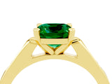 Yellow gold Cushion Cut Cut Channel Set Solitaire Engagement Ring with Four-Prong Setting_4