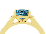 Yellow gold Cushion Cut Cut Channel Set Solitaire Engagement Ring with Four-Prong Setting_4