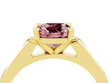 Yellow gold Cushion Cut Cut Channel Set Solitaire Engagement Ring with Four-Prong Setting_4
