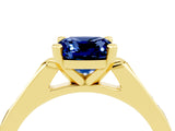 Yellow gold Cushion Cut Cut Channel Set Solitaire Engagement Ring with Four-Prong Setting_4