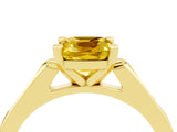 Yellow gold Cushion Cut Cut Channel Set Solitaire Engagement Ring with Four-Prong Setting_4