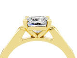 Yellow gold Cushion Cut Cut Channel Set Solitaire Engagement Ring with Four-Prong Setting_4