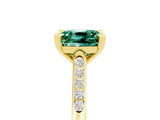 Yellow gold Cushion Cut Cut Channel Set Solitaire Engagement Ring with Four-Prong Setting_5