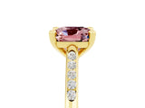 Yellow gold Cushion Cut Cut Channel Set Solitaire Engagement Ring with Four-Prong Setting_5
