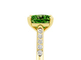 Yellow gold Cushion Cut Cut Channel Set Solitaire Engagement Ring with Four-Prong Setting_5