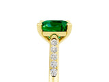 Yellow gold Cushion Cut Cut Channel Set Solitaire Engagement Ring with Four-Prong Setting_5
