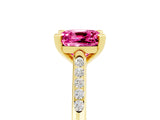 Yellow gold Cushion Cut Cut Channel Set Solitaire Engagement Ring with Four-Prong Setting_5