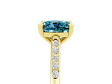 Yellow gold Cushion Cut Cut Channel Set Solitaire Engagement Ring with Four-Prong Setting_5