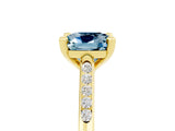 Yellow gold Cushion Cut Cut Channel Set Solitaire Engagement Ring with Four-Prong Setting_5
