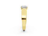 Yellow gold Cushion Cut Cut Diamond Channel Set Solitaire Ring with Four-Prong Setting_5
