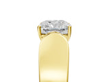 Yellow gold Cushion Cut Cut Diamond Channel Set Solitaire Ring with Four-Prong Setting_8