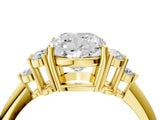 Yellow gold Cushion Cut Cut Diamond Cluster Ring with Solitaire Band and Four-Prong Setting_19