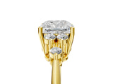 Yellow gold Cushion Cut Cut Diamond Cluster Ring with Solitaire Band and Four-Prong Setting_20
