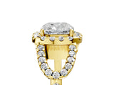Yellow gold Cushion Cut Cut Diamond Halo Engagement Ring with Open Split Pavé Band_14