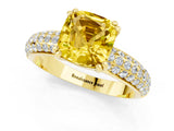 Yellow gold Cushion Cut Cut Diamond Milgrain Marquise Band with Prong Setting_1