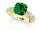 Yellow gold Cushion Cut Cut Diamond Milgrain Marquise Band with Prong Setting_1