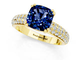 Yellow gold Cushion Cut Cut Diamond Milgrain Marquise Band with Prong Setting_1