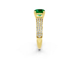 Yellow gold Cushion Cut Cut Diamond Milgrain Marquise Band with Prong Setting_2