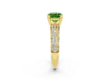 Yellow gold Cushion Cut Cut Diamond Milgrain Marquise Band with Prong Setting_2