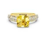 Yellow gold Cushion Cut Cut Diamond Milgrain Marquise Band with Prong Setting