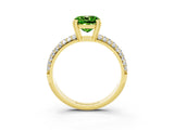 Yellow gold Cushion Cut Cut Diamond Milgrain Marquise Band with Prong Setting_3