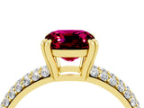 Yellow gold Cushion Cut Cut Diamond Milgrain Marquise Band with Prong Setting_4