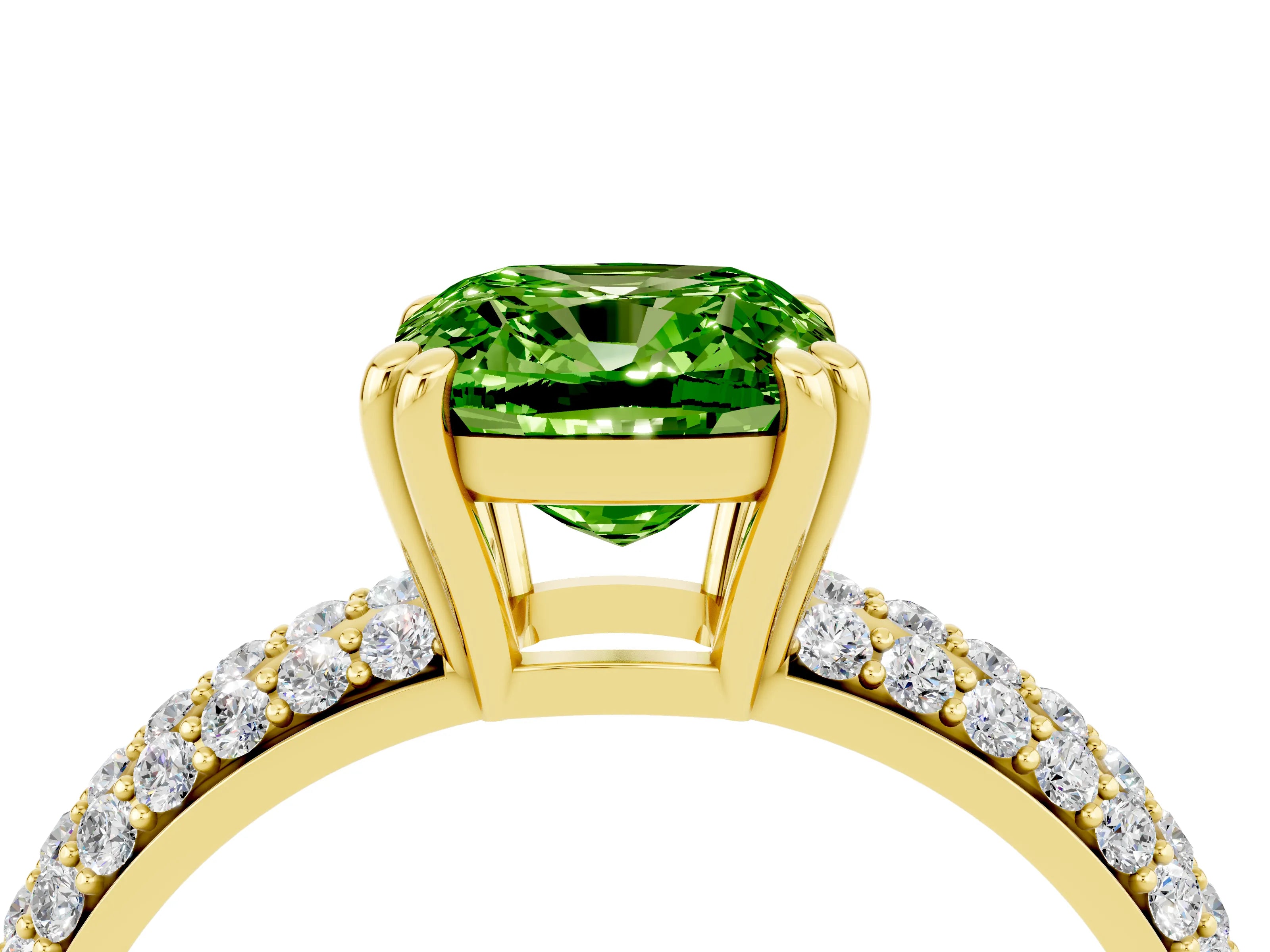 Yellow gold Cushion Cut Cut Diamond Milgrain Marquise Band with Prong Setting_4