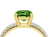 Yellow gold Cushion Cut Cut Diamond Milgrain Marquise Band with Prong Setting_4