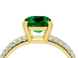 Yellow gold Cushion Cut Cut Diamond Milgrain Marquise Band with Prong Setting_4
