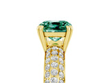 Yellow gold Cushion Cut Cut Diamond Milgrain Marquise Band with Prong Setting_5