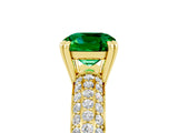 Yellow gold Cushion Cut Cut Diamond Milgrain Marquise Band with Prong Setting_5