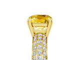 Yellow gold Cushion Cut Cut Diamond Milgrain Marquise Band with Prong Setting_5