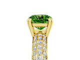 Yellow gold Cushion Cut Cut Diamond Milgrain Marquise Band with Prong Setting_5