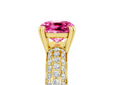 Yellow gold Cushion Cut Cut Diamond Milgrain Marquise Band with Prong Setting_5