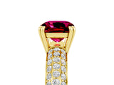 Yellow gold Cushion Cut Cut Diamond Milgrain Marquise Band with Prong Setting_5