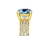 Yellow gold Cushion Cut Cut Diamond Milgrain Marquise Band with Prong Setting_5