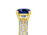 Yellow gold Cushion Cut Cut Diamond Milgrain Marquise Band with Prong Setting_5