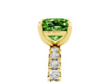 Yellow gold Cushion Cut Cut Diamond Pavé Band with Four-Prong Setting_5