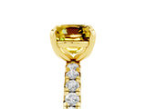 Yellow gold Cushion Cut Cut Diamond Pavé Band with Four-Prong Setting_5