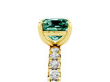Yellow gold Cushion Cut Cut Diamond Pavé Band with Four-Prong Setting_5