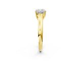 Yellow gold Cushion Cut Cut Diamond Solitaire Engagement Ring with Tapered Plain Band and Four-Prong Setting_17