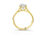 Yellow gold Cushion Cut Cut Diamond Solitaire Engagement Ring with Tapered Plain Band and Four-Prong Setting_18