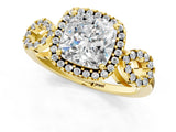 Yellow gold Cushion Cut Cut Halo Diamond Infinity Band with Four-Prong Setting_10