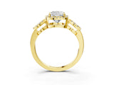 Yellow gold Cushion Cut Cut Halo Diamond Infinity Band with Four-Prong Setting_12