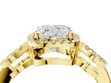 Yellow gold Cushion Cut Cut Halo Diamond Infinity Band with Four-Prong Setting_13